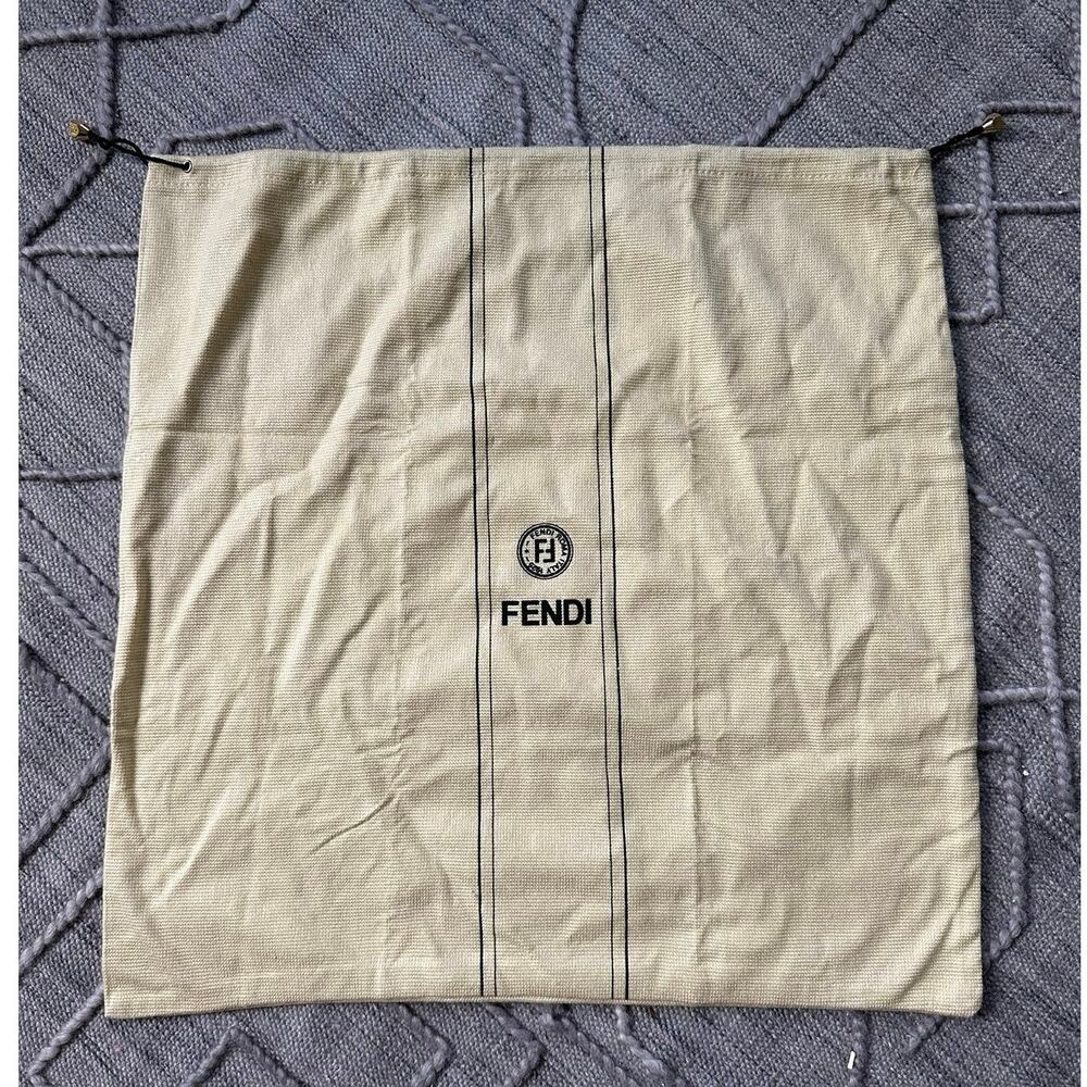 Fendi dust bag shoes sleeper storage travel duster drawstring Italy 19x19”